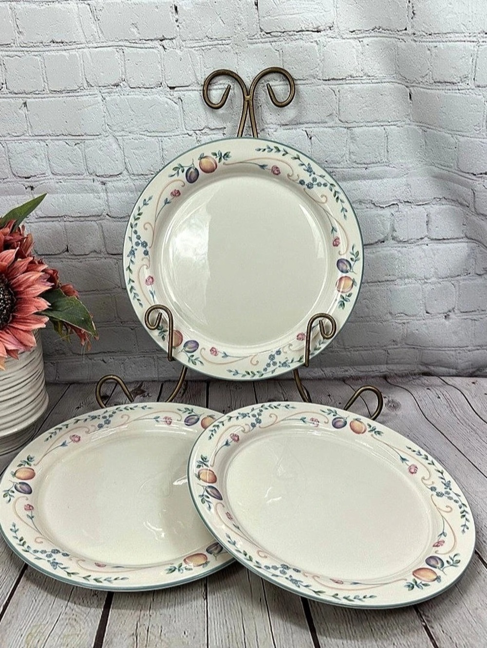 Lenox Country Cottage Orchard Floral Dinner Plates Set of 3